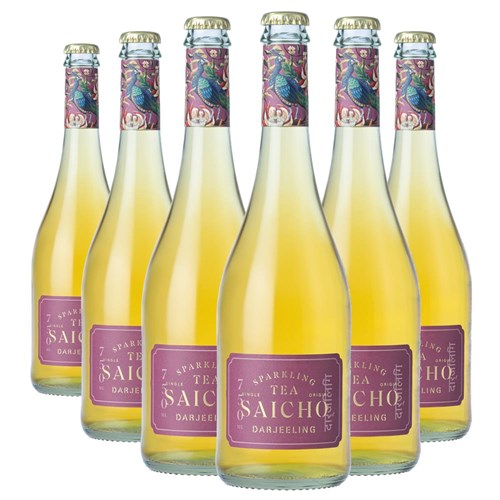 Buy a Case of 6 Bottles of Saicho Darjeeling Sparkling Tea 75cl - Securely Packaged and Delivered Together
